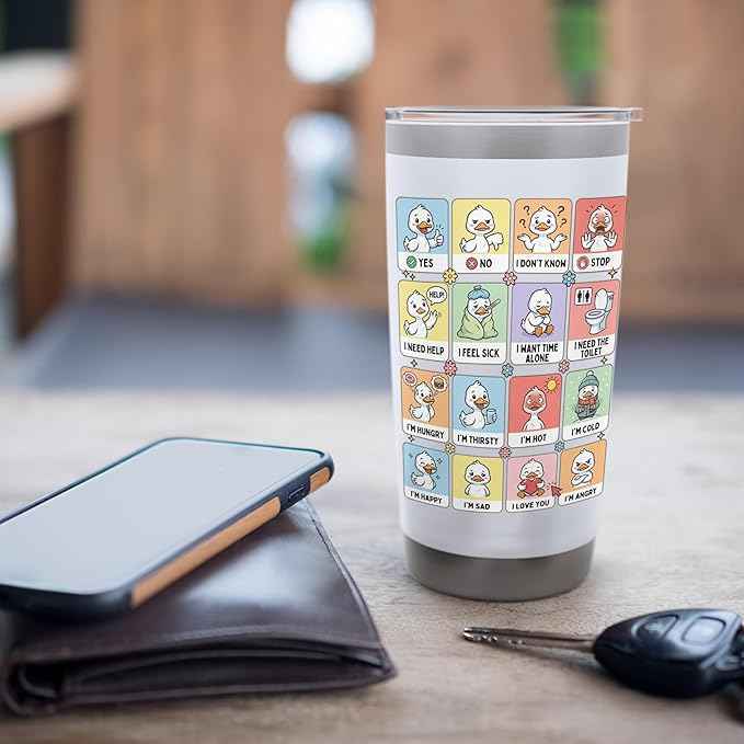 Autism ACC Communication Non Verbal Love Silly Goose Cute Stainless Steel Insulated Tumbler