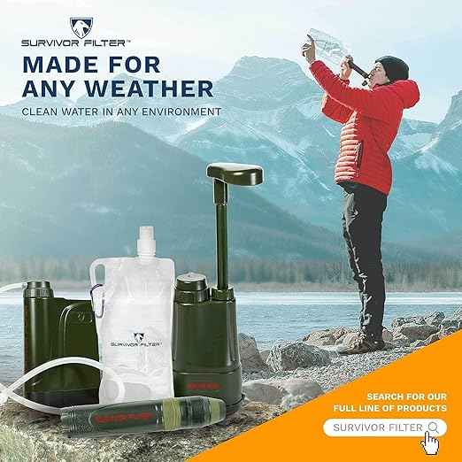 Survivor Filter PRO X - Electric Portable Camping Water Filter - Filters Bacteria, Parasite, Viral (Pack of 2)