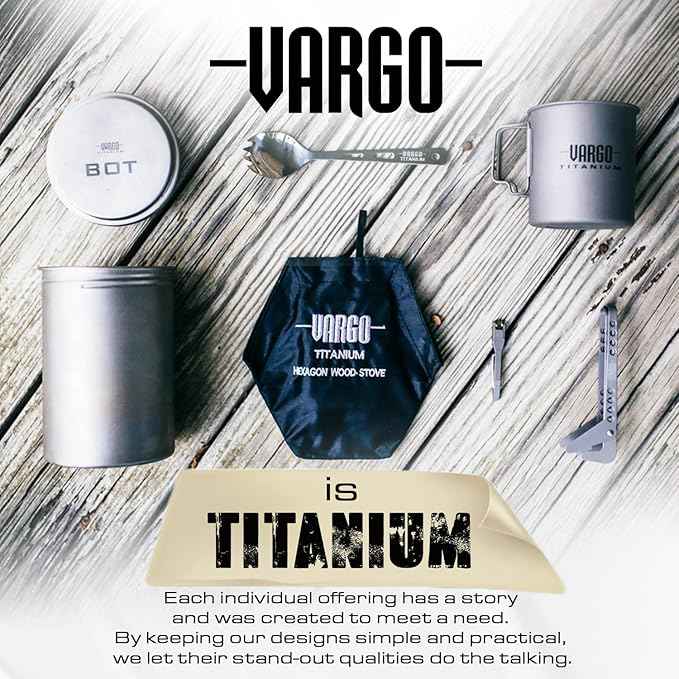 Vargo Titanium BOT Series | BOT-HD Bottle Pot – 1 Liter (34 oz.) Ultralight Water Bottle Cooking Pot Weighs 153 grams (5.4 oz.) | Backpacking Camping