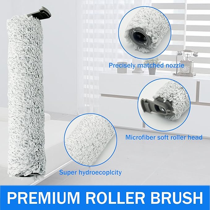 Crosswave Omniforce Replacement Parts, Roller Brush & Filters Kit for BISSELL Crosswave (Model 3882/3883/ OmniFind 3967F/ 3970F) Vacuum Cleaner - 2 Rolls, 2 Filters, 1 Tool Brush - AquaVibe