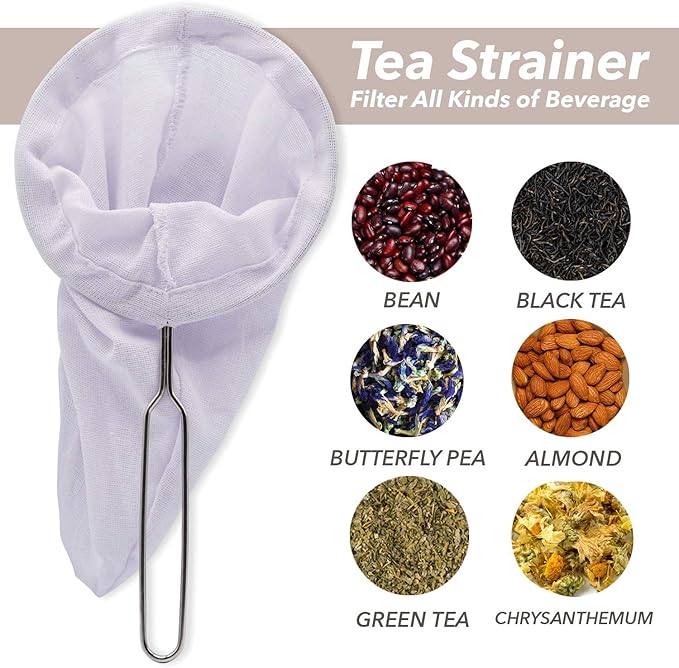 Traditional Thai Style Tea Filter Stainless Steel Size 3 Inches Friendly Using & Durable, Compatible with All Tea Types, Includes Coffee Strainer & Colador de Café