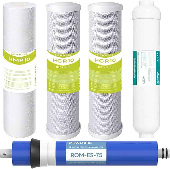 5 Stage 75 GPD RO Water Filter Replacement Set, Fit for APEC Reverse Osmosis System (Essence & Ultimate Series), 1/4" Output