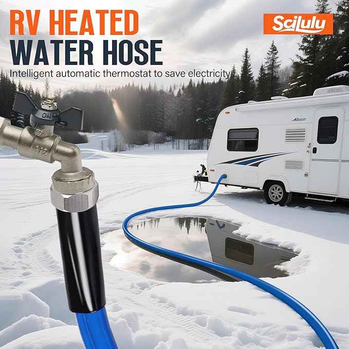 30ft Heated Water Hose for RV, Freeze Protection to -45°F, Lead-Free & BPA-Free, Safe Hose for Campers, Gardening, Livestock, Home Use