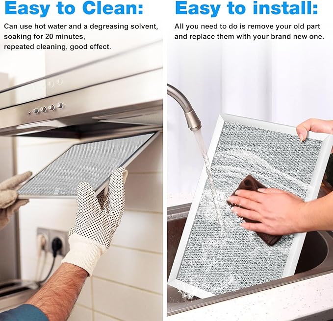 BPS1FA30 Range Hood Filter Replacement Allure Broan Nutone Grease Filter 99010299 QS1, WS1, QS1 30", WS2-30" and 5260-30" series - 11-3/4" X 14-1/4" X 3/8" - 2 Pack - AquaVibe