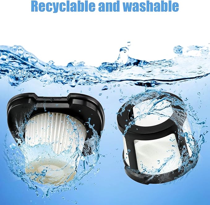 3 Pack Handheld Vacuum Filter for Bissell Pet Hair Eraser Lithium Ion Hand Vacuum filter Replacement 2390 2390A 2389 2579 2284W Replaces 1614203 1614212 1614204 with 1 Little Brush for Gift - AquaVibe