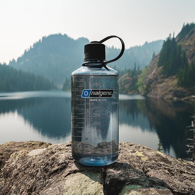 Nalgene 32 oz Narrow Mouth Water Bottle | BPA-Free, Durable & Leak Proof, Lightweight Bottle for Gym, Office & Travel, Grey