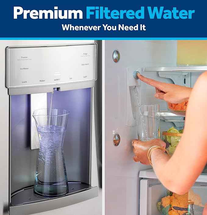 GE RPWFE Refrigerator Water Filter, Genuine Replacement Filter, Certified to Reduce Lead, Sulfur, and 50+ Other Impurities, Replace Every 6 Months for Best Results, Pack of 1