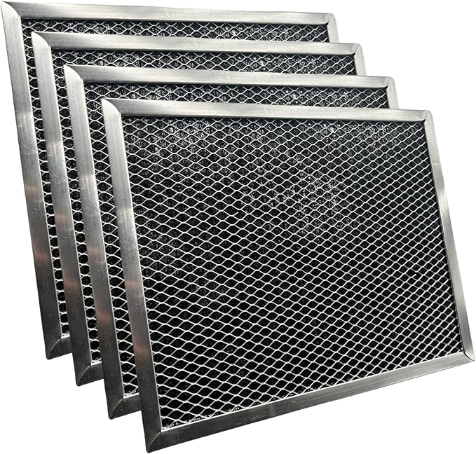 4-Pack Charcoal Range Hood Filters – Compatible with Broan 39000, 51000, 53000 Series – 8.75" x 10.5" Aluminum Grease & Smoke Trap Insert for Ductless Kitchen Hoods