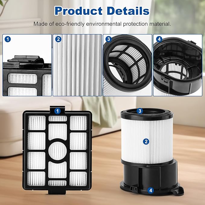 IP3251 IP3252 IP3124 HEPA Filter Replacement Compatible with Shark IP3251 Cordless PowerDetect Clean Empty Lightweight Stick Vacuum and Shark IP3251C PowerDetect Auto Empty System Dock (1 Pack) - AquaVibe