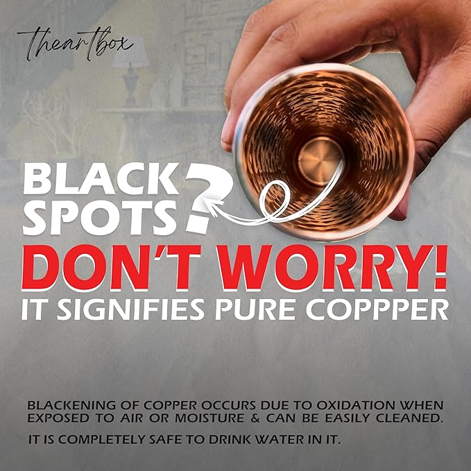 THE ART BOX Pure Copper Water Bottle 34 oz (1000 ml) – Lab Tested, Leak-Proof Ayurvedic Copper Bottle for Drinking Water, BPA-Free, Eco-Friendly, Handcrafted for Daily Hydration & Wellness