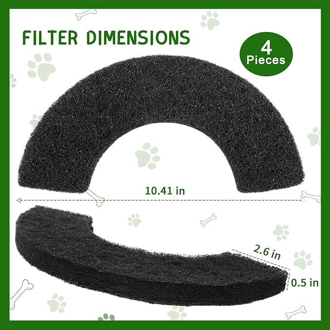 4 Pack Carbon Filters Compatible with Model 4, Cat Litter Box Filters Replacement to Absorb Odors Control Damp from Pets and Keep Home Fresh