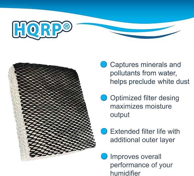 HQRP 40-Pack Humidifier Wick Filter Compatible with Bionaire C22, C33, W2, W2S, W6, W6H, W6S, W7, W9, W9H, W9S Humidifiers, Part 900 900CS 900X Replacement