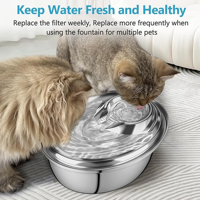ORSDA Cat Water Fountain Filters, Replacement Carbon, Resin Filter ONLY for D30 67oz/2L Automatic Cat Fountain Dog Water Dispenser, 4 Filtration System (12PCS Filters）