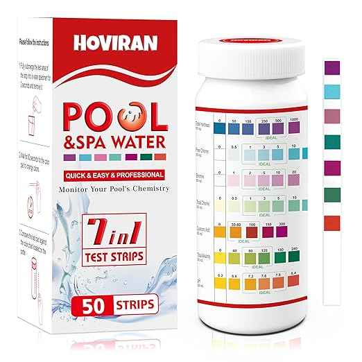 Hot Tub Test Strips, Spa Test Strips for Hot Tub-Reliable Pool Water Testing Kit for Chlorine, Bromine, pH, Hardness, Alkalinity and More,50 ct