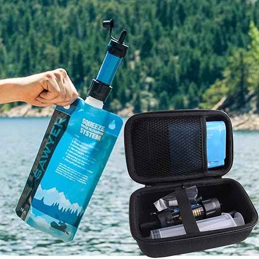 WERJIA Portable Case Compatible with Sawyer Products SP128/SP129/SP105 Mini Water Filtration System (Black)