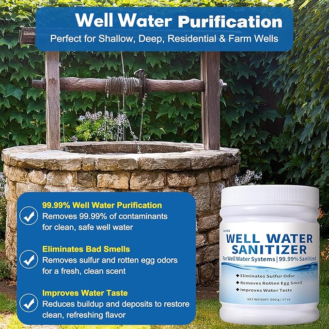 Well Water Purification Tablets – For Sulfur Odors, Rotten Egg Smell, Iron Buildup & Awful Sewer Smells – Improves Taste & Odor | Food-Grade Formula