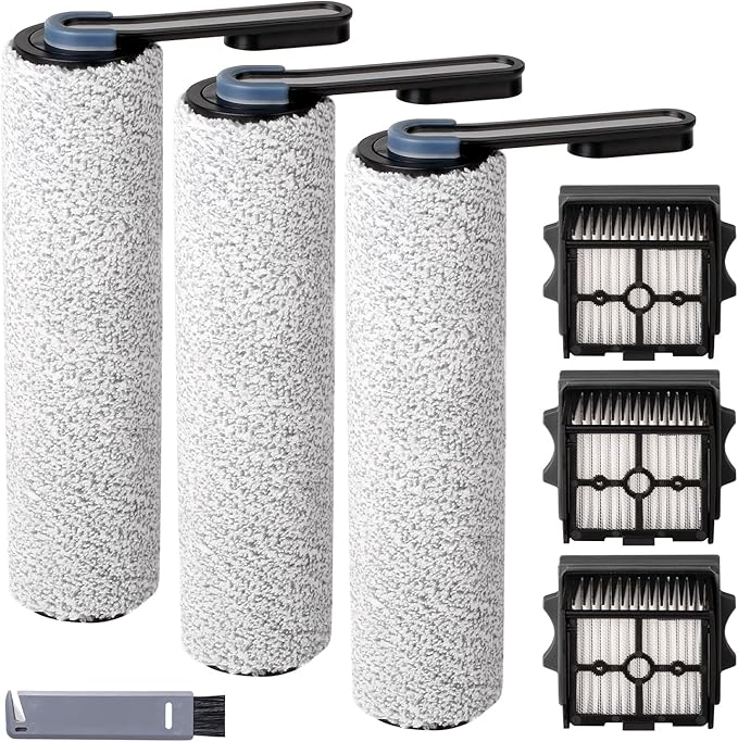 keluke Only S5Combo - Replacement Roller Brush and Filters Compatible with Tineco Floor One S5Combo Wet Dry Cordless Vacuum Cleaner(Not for Others S5 Series Models) 3 Brushes Roller,3 Filters - AquaVibe