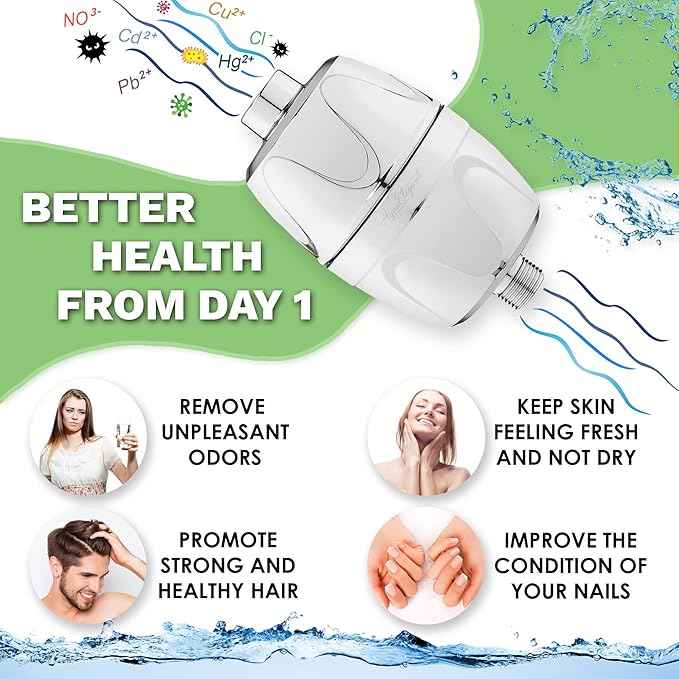 Aqua Elegante 16-Stage Shower Filter - Universal Showerhead Water Filters To Remove Chlorine + Hard Minerals - Bath Purifier And Best Softener System With Activated Charcoal - Replacement Cartridge