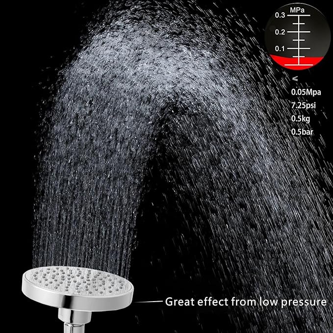 High Pressure Shower Head - 4.7“ Powerful Bathroom Pressure Boosting Rain Showerhead - Perfect Universal Replacement for Rainfall Shower Heads (2 Pack, Chrome)