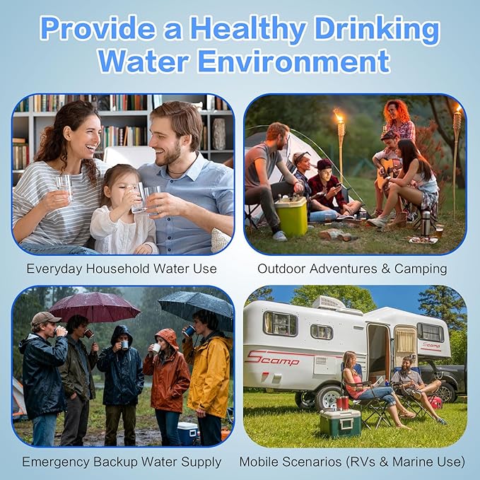 Gravity Water Filter Replacement for Berkey®, 4-Pack Purification Elements - 2 BB9-2® Black Carbon & 2 PF-2® Fluoride Filters, Compatible with Berkey® Gravity Filtration Systems