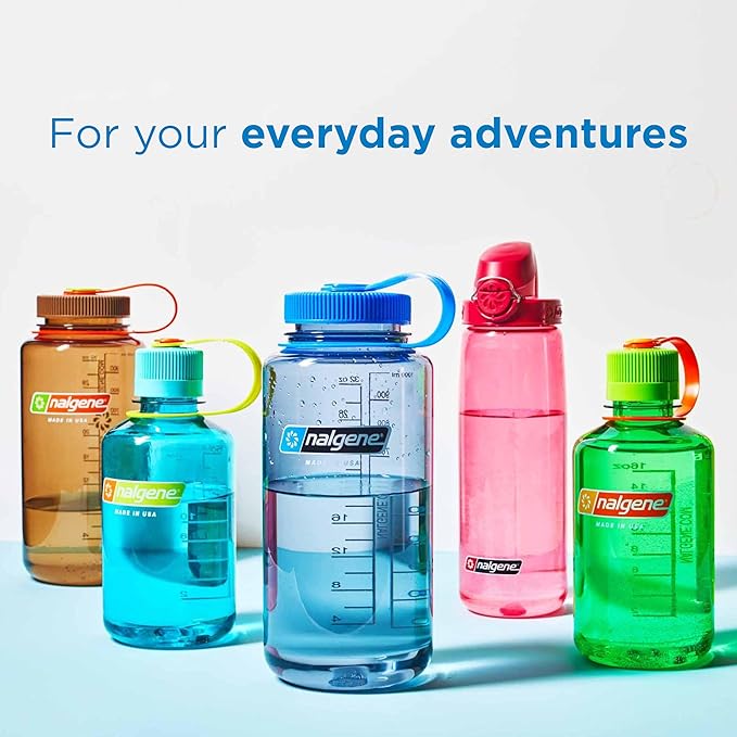 Nalgene Leak Proof Tritan BPA-Free Water Bottle - 32 oz Narrow Mouth - Made in the USA for Outdoor Use & Daily Hydration (Grey),(Pack of 6)