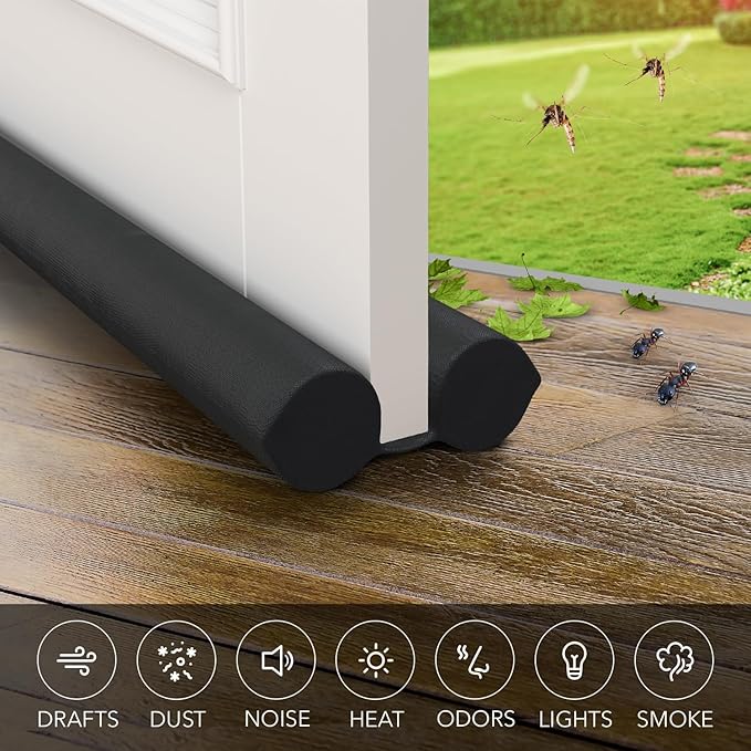 Everlasting Comfort Under Door Draft Stopper - Under Door Sound Blocker, Soundproofing, Blocks Cold Air, Hot Air & Noise, Easy Install, No Adhesive - Gap Filler , Sound Proof Bottom Seal 30"-36"