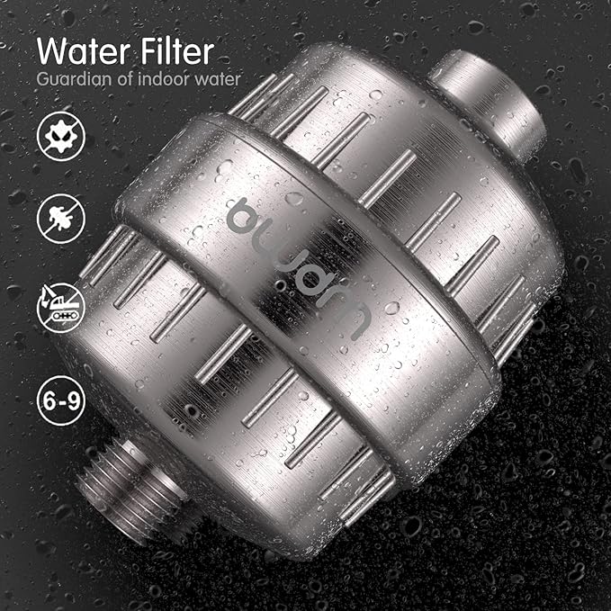 15 Stage Shower Filter Shower Head Filter - Hard Water Filter,Remove Chlorine Heavy Metals and Other Sediments, Vitamin C Water Softener Reduces Dry Itchy Skin,Dandruff