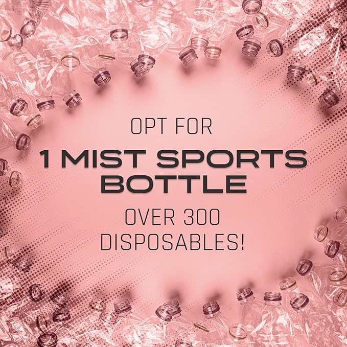 Mist Sports Squeeze Water Bottle with Built-In Filter for Pure Water, Easy Grip Squeeze Water Bottles Sports Quality, Leak Proof & BPA Free Athletic Water Bottle Squirt Top, Peachy Pink