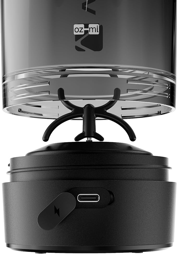 VOLTRX Shaker Bottle, Gallium USB C Rechargeable Electric Protein Shake Mixer, Shaker Cups for Protein Shakes and Meal Replacement Shakes, BPA Free, Made with Tritan, 24oz