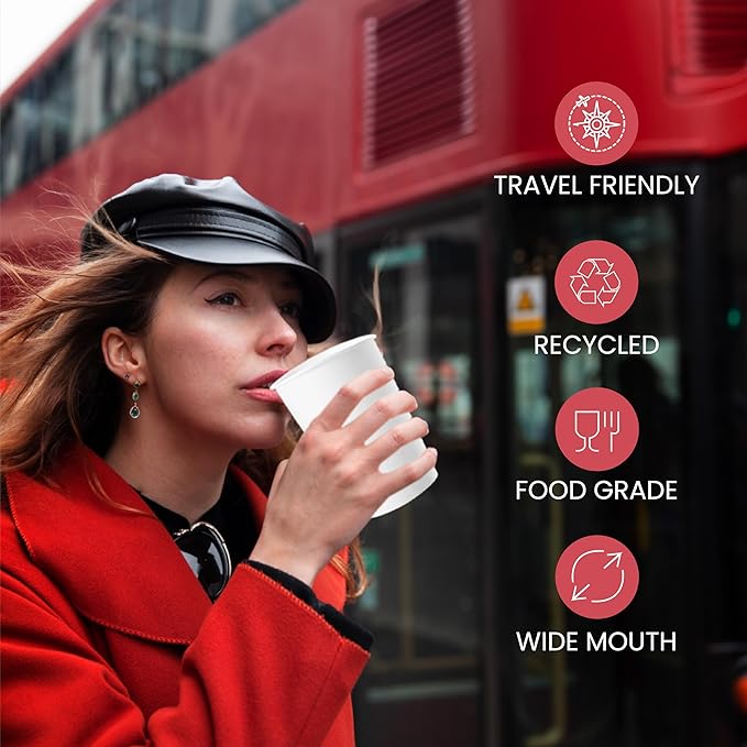 12 oz[500 count] White Coffee Cups - Disposable Paper Cups for Hot and Cold Beverages - Water, Juice, or Tea, Compostable and Travel-Friendly For Home, Store and Cafe(300 g)