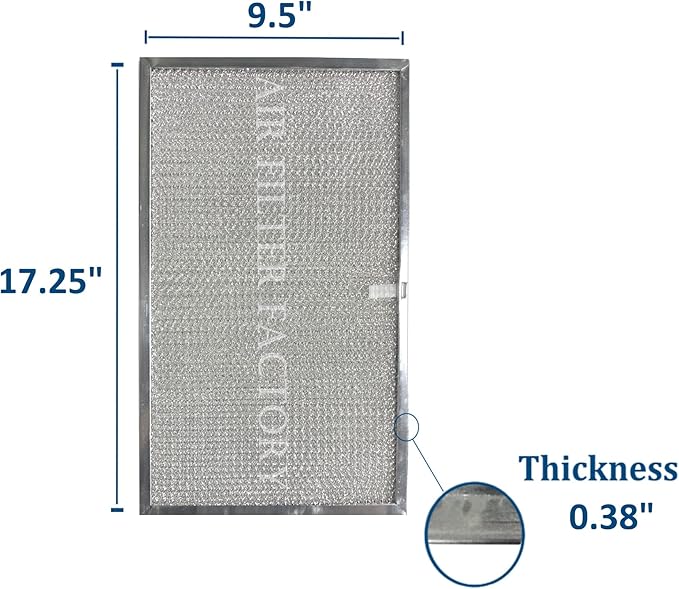 Air Filter Factory Replacement For 99010103, S99010103, 610011, 1172723 Range Hood Aluminum Grease Filters 2-Pack