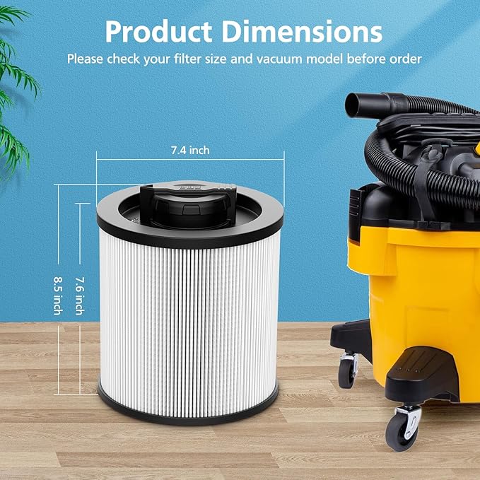 DXVC6910 Cartridge Filter Replacement Compatible with DeWalt DXV06P DXV09P DXV10P DXV10PL DXV10SA DXV12P DXV14P DXV16P Wet/Dry Vac Vacuum Cleaner (NOT fits for DXV06G/ DXV08S) 2 Pack - AquaVibe
