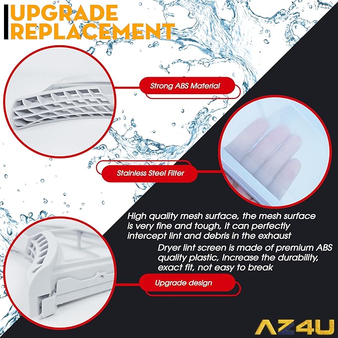 AZ4U ADQ73373201 Replacement For LG True Steam Dryer Lint Trap Replacement, LG Dryer Lint Filter & For Kenmore Elite Dryer Lint Screen Replacement with Cleaner Brush, AP5675511 2656948 PS7787727 Etc