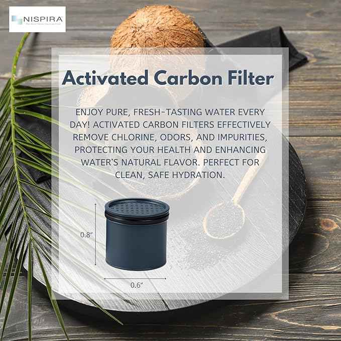 Nispira Carbon Water Filter Replacement Compatible with Lifestraw Go Series, Lifestraw Steel, Lifestraw Universal Water Bottle, 8 Packs