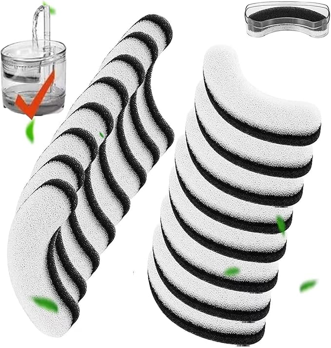 Cat Water Fountain Filters, 16 Pack Pet Fountain Replacement Foam Sponge Pre-Filters Fit for Clear Cat Water Fountain, Dog Dispenser - AquaVibe