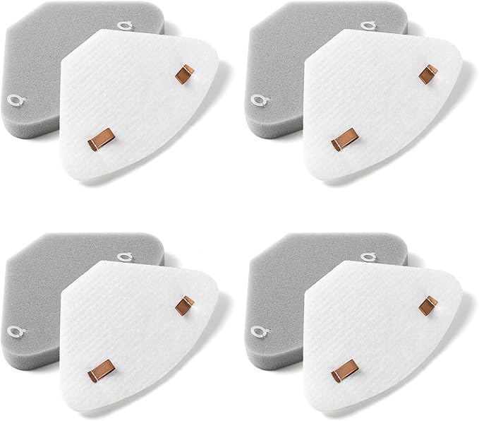4 Pack IP3251 IP3252 IP3124 Auto Empty Dock Pre Motor Exhaust Foam Felt Filter Assemblies compatible with Shark Cordless PowerDetect Clean Empty Lightweight Stick Vacuum Auto Empty System, XAFFIP3251 - AquaVibe