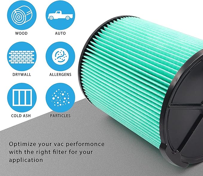 Cartridge Filter for Craftsman CMXZVBE38753 fit CRAFTSMAN 38753 HEPA Media Wet/Dry Vac Filter for 5 to 20 Gallon shop vacuums (9-38753) (2 Pack) - AquaVibe