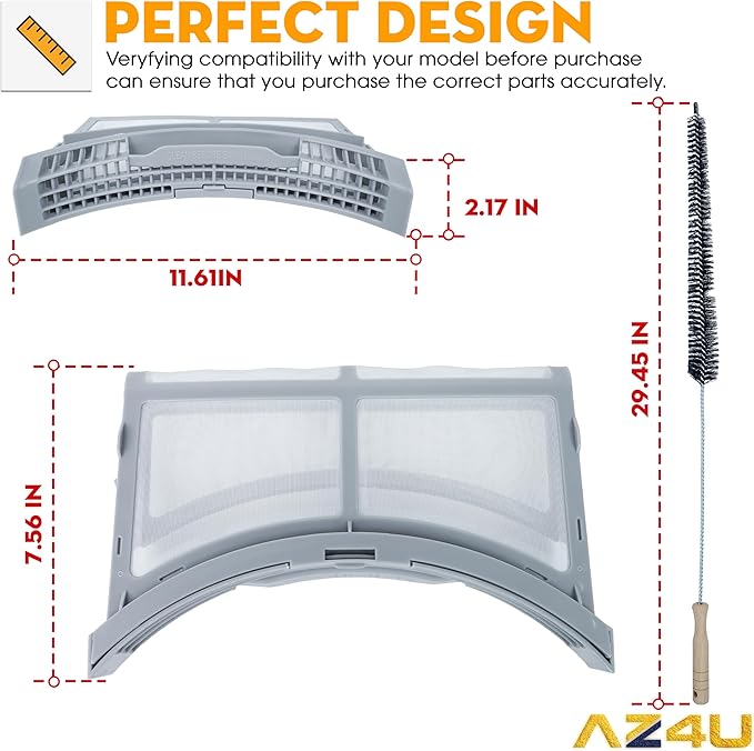 Dryer Lint Filter Screen Replaces For Samsung DV42H5000EW/A3 DV42H5000GW/A3 DV42H5200EW/A3 DV42H5200GF/A3 DV45H6300GG/A3 DV45H6300GW/A3 DVE45M5500W/A3 DV45K6200GZ/A3 DV45K6500EV/A3 DV42H5200EP/A3 - AquaVibe