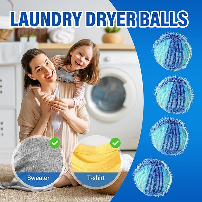 Pet Hair Remover for Laundry, Reusable Lint Traps for Washing Machine Hose, Effective Washing Balls for Pet Fur Remover 12Pcs - AquaVibe