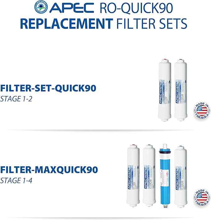 APEC Water Systems RO-QUICK90 Ultimate Supreme Compact Size with Quick Connect Easy Change Filters Undersink Reverse Osmosis System