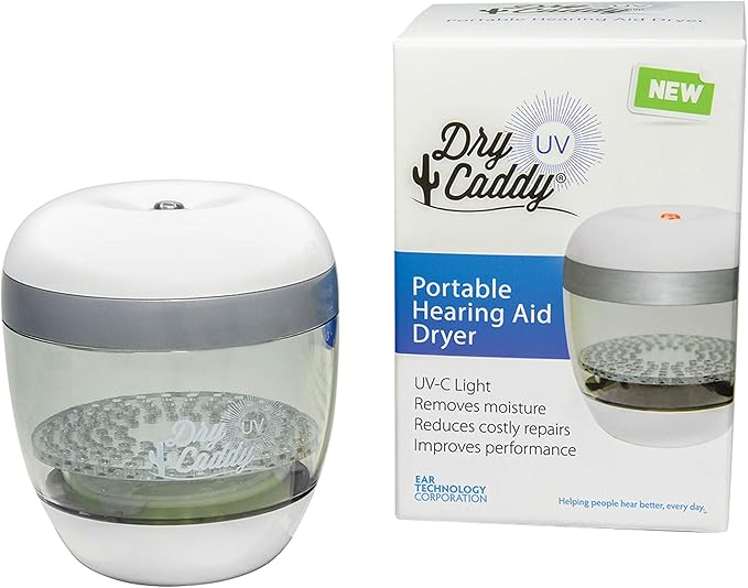 DryCaddy UV by Dry & Store | with Industry-Leading Desiccant to Keep Hearing Aids or Small Electronics Clean and Last Longer