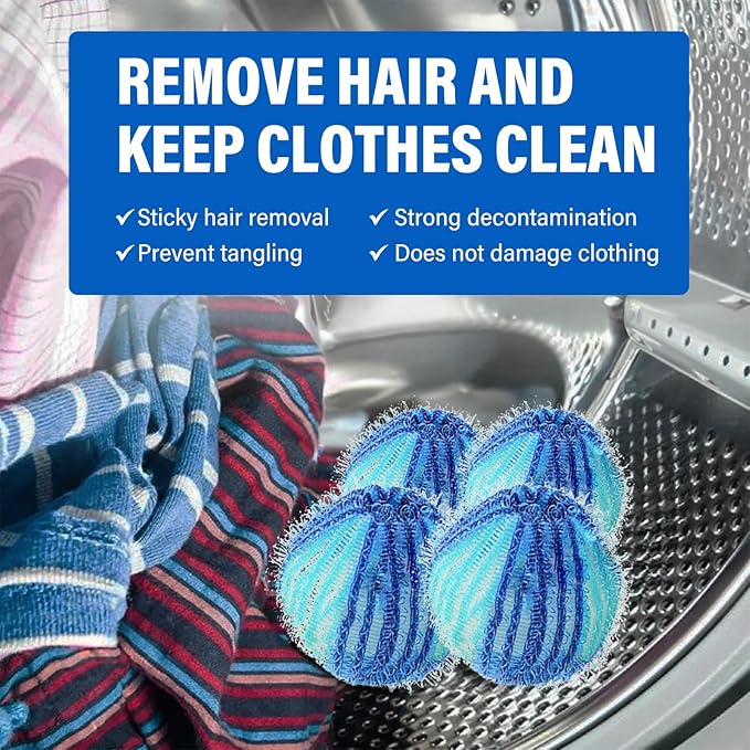 Pet Hair Remover for Laundry, Reusable Lint Traps for Washing Machine Hose, Effective Washing Balls for Pet Fur Remover 12Pcs - AquaVibe