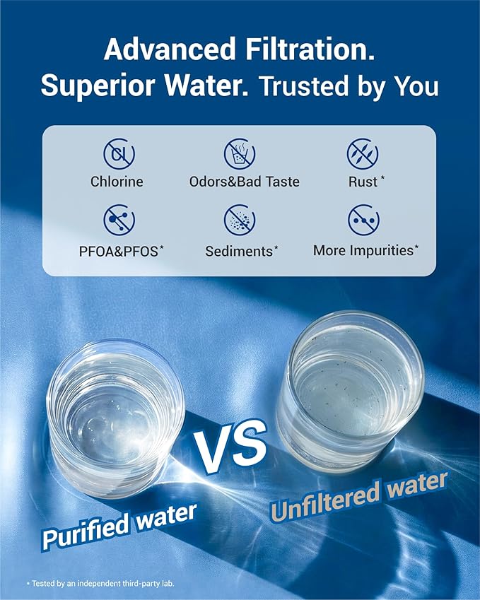 AQUACREST UKF7003 Refrigerator Water Filter, Replacement for Maytag UKF7003, UKF7002AXX, Whirlpool EDR7D1, UKF7003AXX, UKF7002, 7003AXXP, UKF7001AXX, UKF6001AXX, UKF5001, 2 PACK