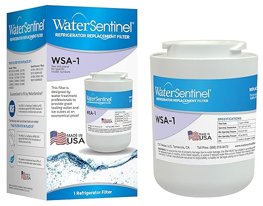 WaterSentinel WSA-1 Refrigerator Water Filter Replacement for Drinking Water Filtration, Fits Amana WF30, WF40, WF401, Sears Kenmore 46-9014, and more, Carbon Block