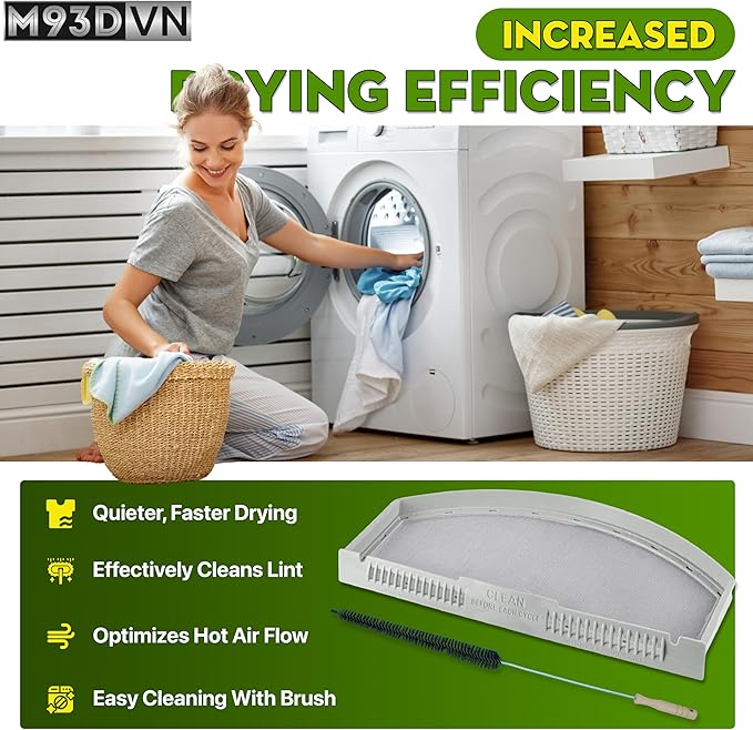 Lint Screen Filter Replacement for Hotpoint HTX21EASK0WW, HTX24EASK0WW, HTX24GASK0WW, HTX24EASK0WS, HTX24GASK0WS, GE GTD45EASJ2WS, GTD45GASJ0WS, GTD45GASJ1WS, GTD45GASJ2WS, GTD65EBPL0DG Dryer