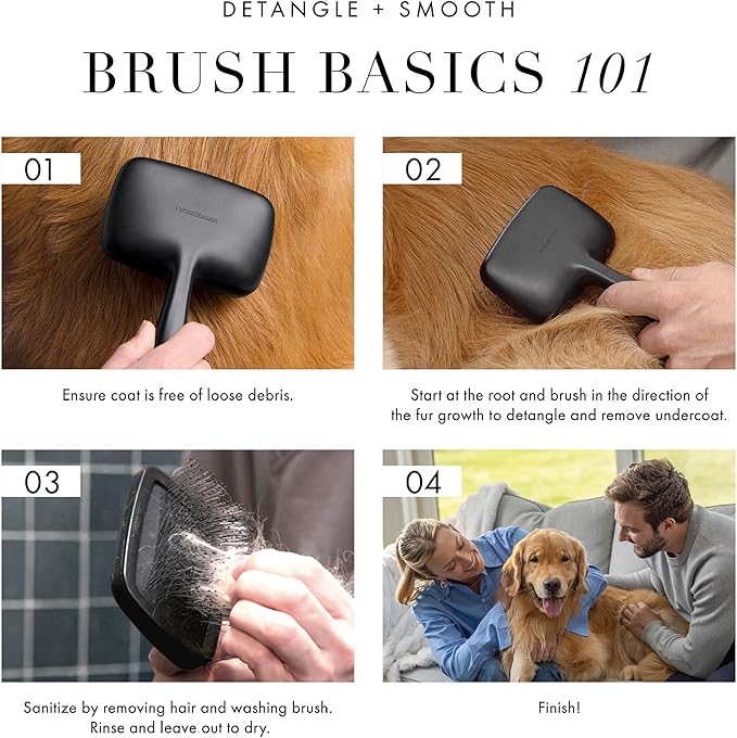 Tweezerman Dog and Cat Slicker Brush for Large Pets, Grooming Brush with Coated Bristles to Prevent Scratching and Ergonomic Handle - AquaVibe