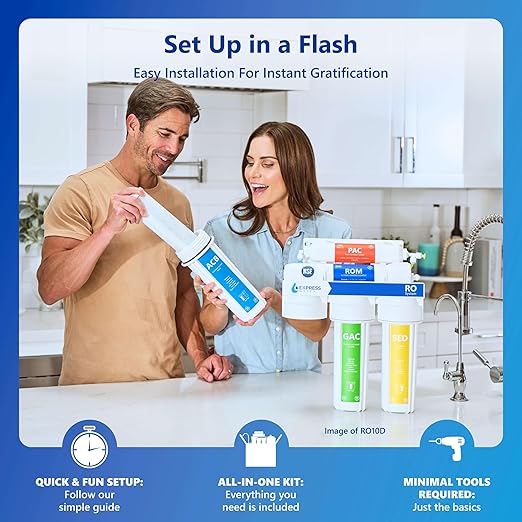Express Water Reverse Osmosis Ultraviolet Water Filtration System – 100 GPD (Modern Chrome Faucet)