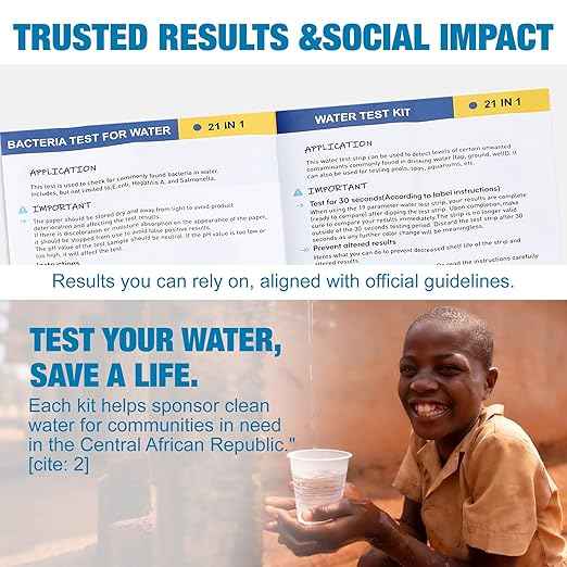 21-in-1 Drinking Water Test Kit for Tap & Well - 120 Strips + 4 Bacteria Tests. Home Water Quality Tester for Lead, Iron, pH, Hardness, Fluoride, Copper, Nitrate. EPA Standard