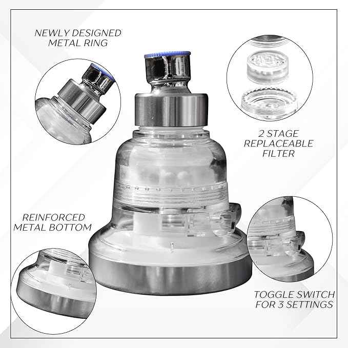 Shower Filter for Hard Water – Filtered Shower Head Water Softener – 3 Rainfall & Massage Settings – Increase Pressure While Saving Water – Shower Water Filter by Barclay’s Buys