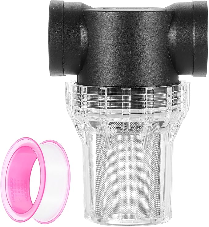 uxcell Pressure Washer Filter 1" NPT Female Thread, Inline Mesh Strainer Attachment, Stainless Steel Screen with Sealant Tape for Outdoor Gardening Inlet Water (Size:40 Mesh) - AquaVibe